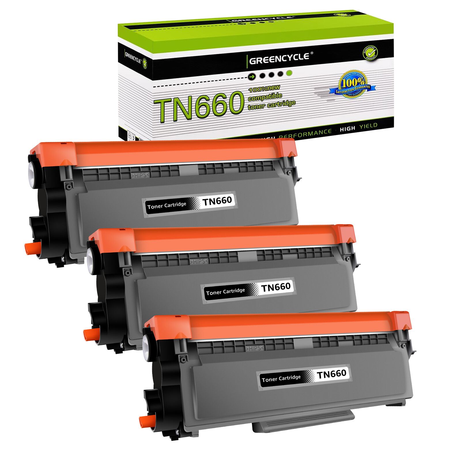 3PK TN660 Compatible Toner Cartridge for Brother DR TN630 HL-L2320D DCP-L2540DW