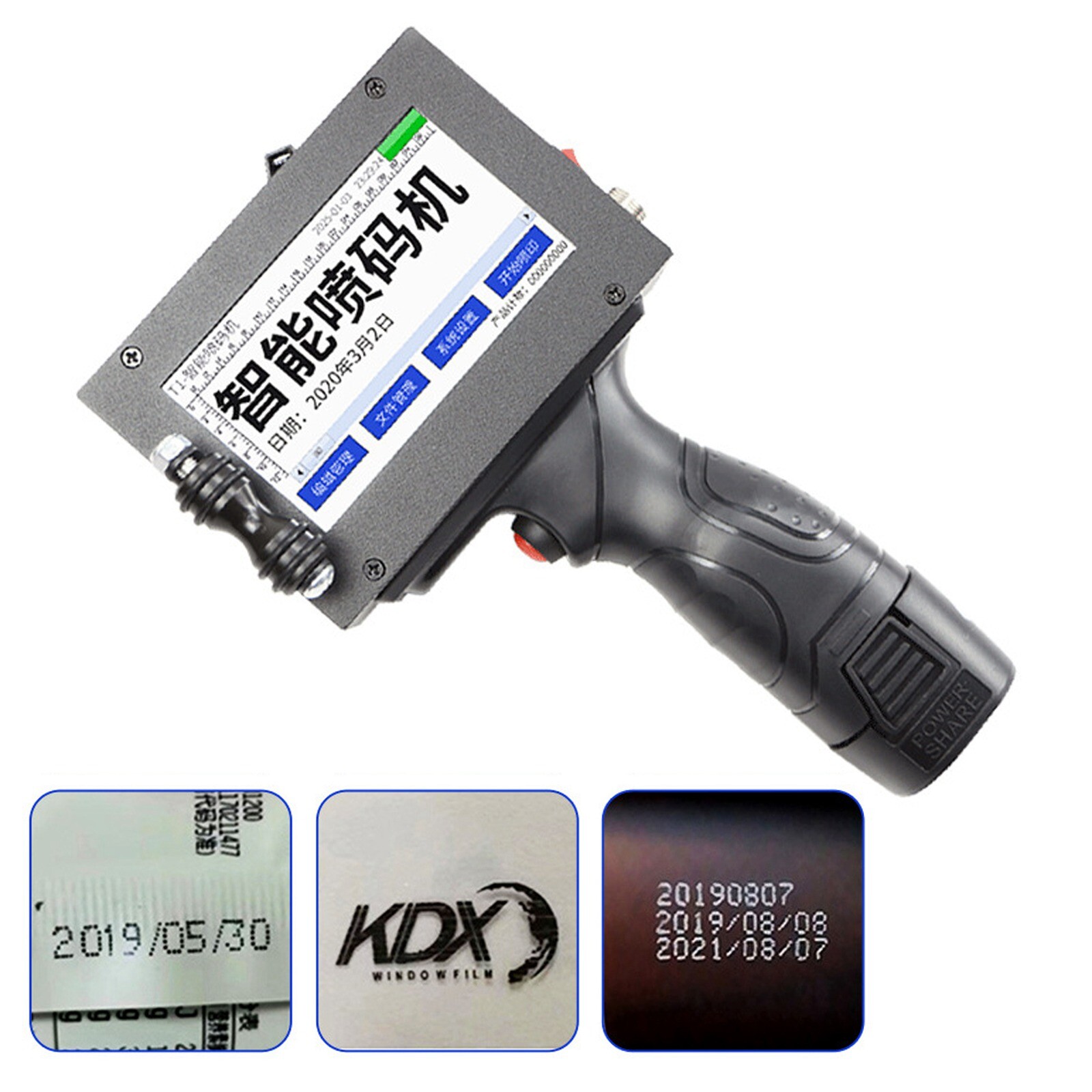 Handheld Inkjet Printer Ink box Smart Date QR Code Barcode Logo Label Machine