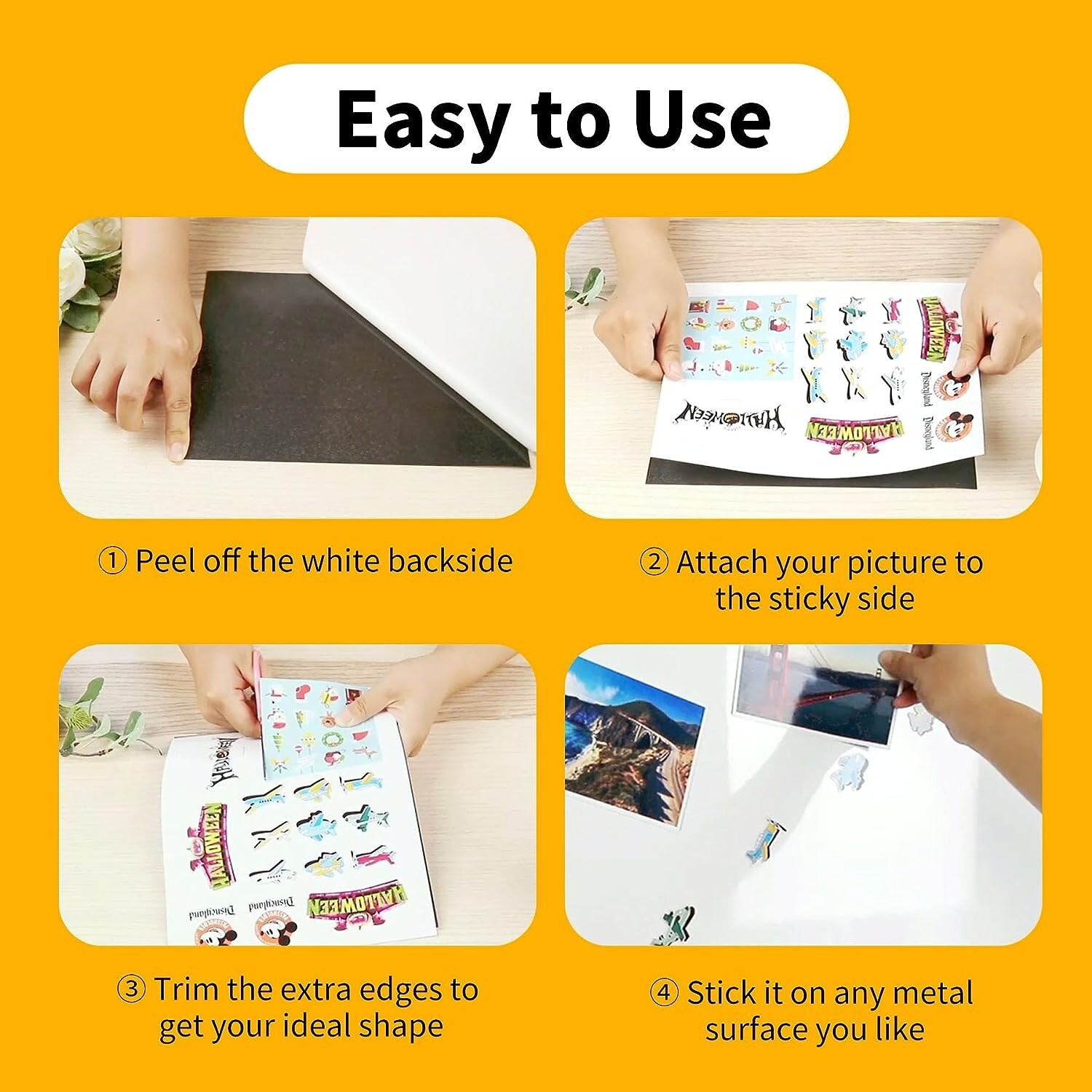 Strong Self Adhesive Magnetic Sheet 4X6 Flexible Magnetic Sheets with Adhesive