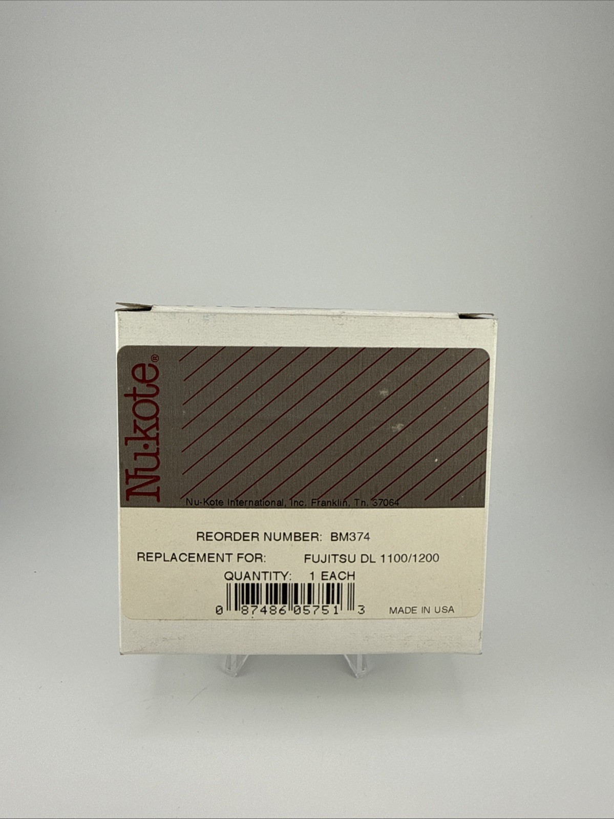 Nu-Kote BM374 Black Printer Ribbon Fujitsu DL1100 DL1200 NOS Sealed
