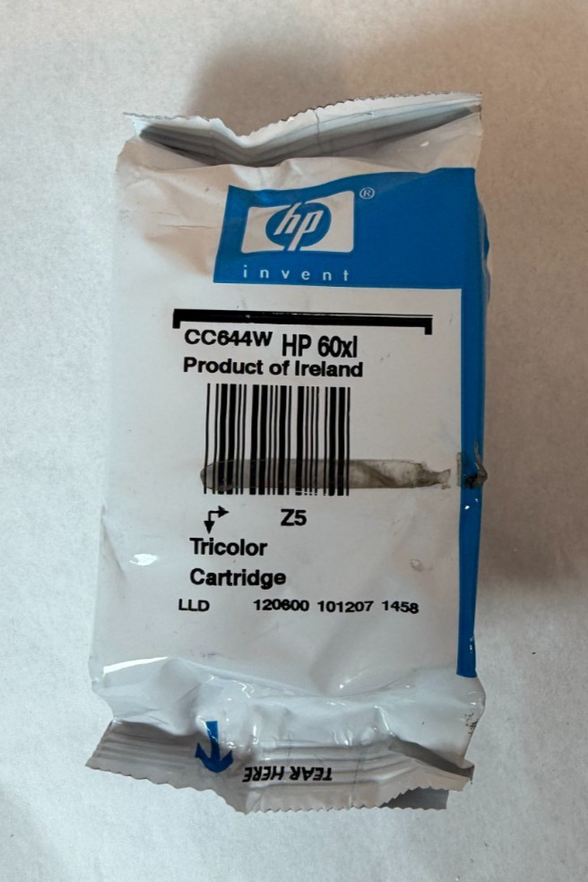 Genuine HP 60XL Ink Cartridge Tri-Color Sealed CC644W – Open Box