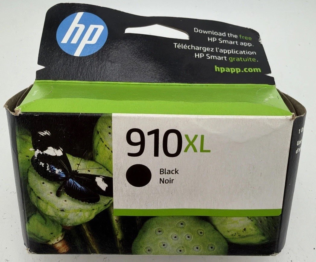 HP 910XL Genuine OEM Black Ink Cartridge 3YL65AN – EXP October 2026 New/Sealed