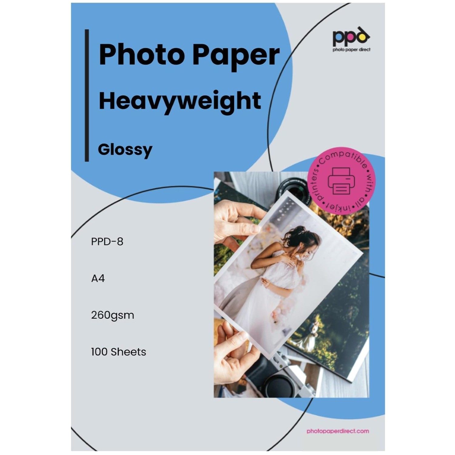 Water Resistant 8.5×11 Photo Paper Pack of 100 Gloss Finish