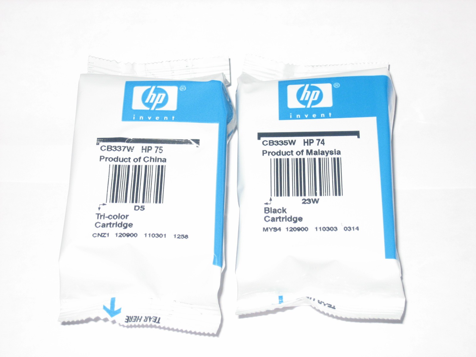 GENUINE HP 74 & 75 Tri-Color/Black Ink Cartridges Exp.? **AS IS** New No Box