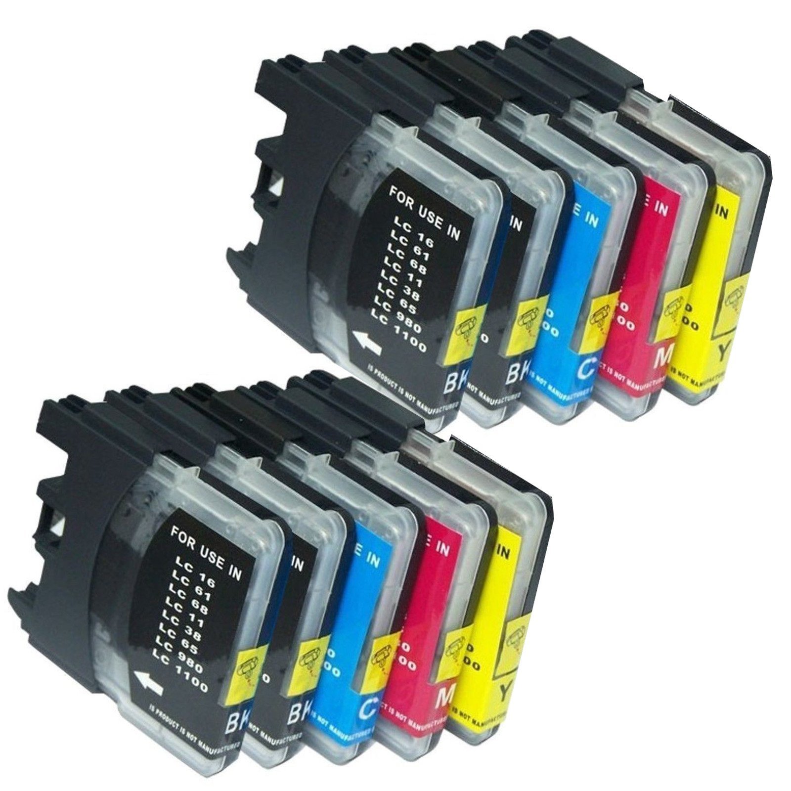 10pk Ink Set Combo For Brother LC61 LC-61 MFC 250C 255CW 290C 295CN 490CW 495CW