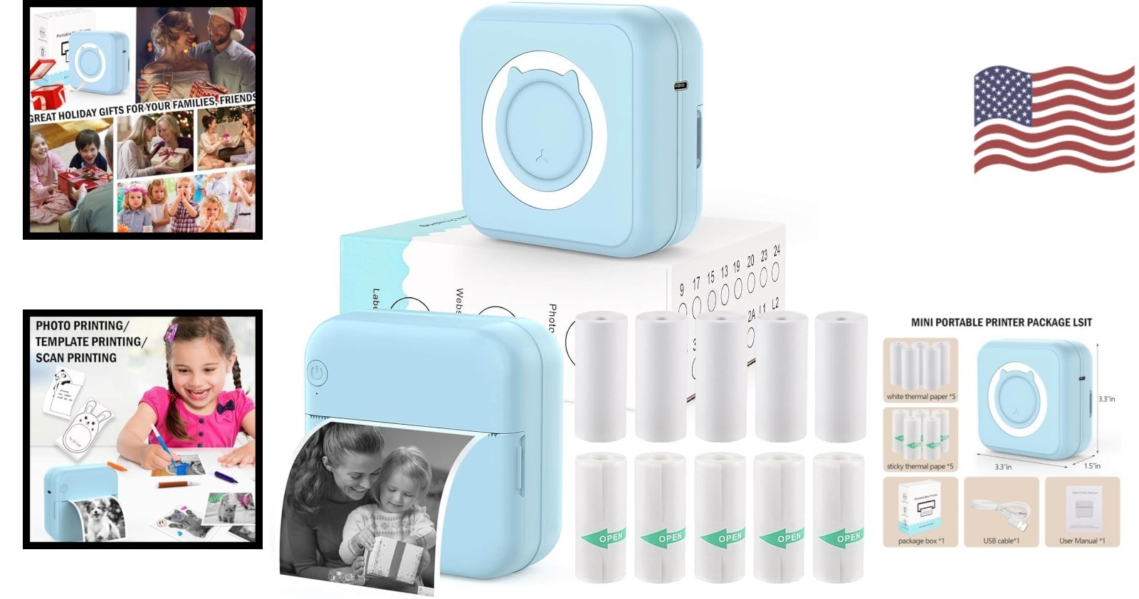 multifunctional inkless sticker printer with app control – Ideal for all ages