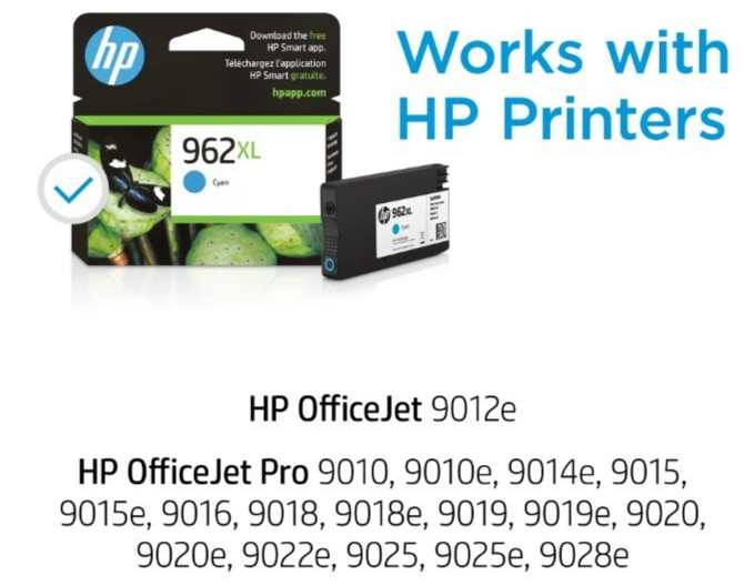 HP 962XL High Yield Cyan Original Ink Cartridge, ~1,600 pages
