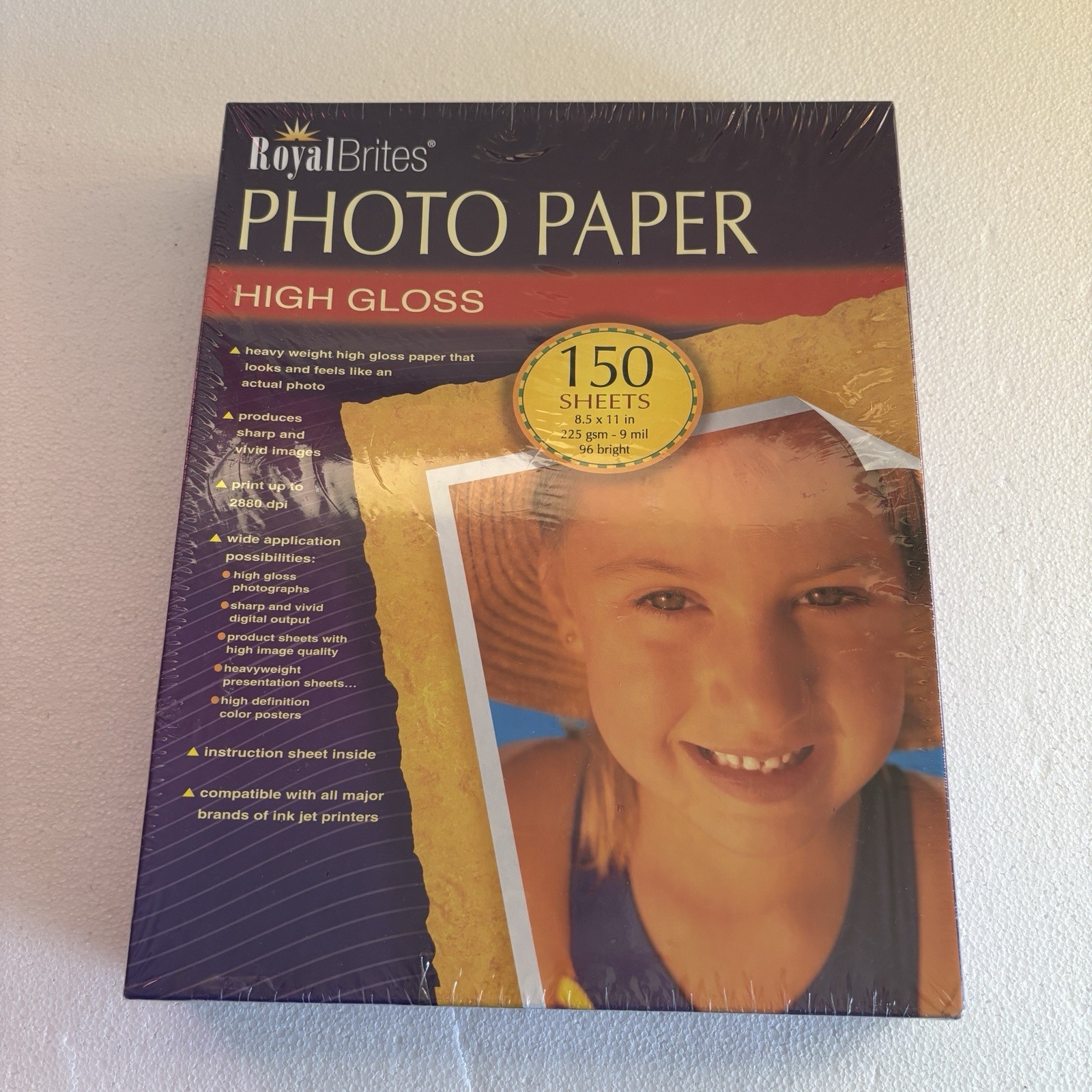 Royal Brites High Gloss Photo Paper 8.5″ x 11″ 225 gsm 150 Sheets New Sealed