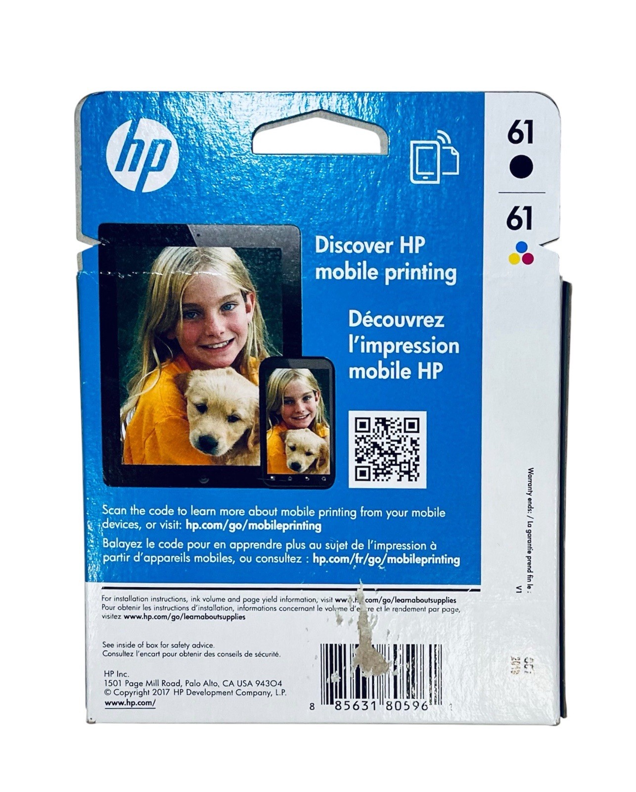 HP 61 Black Tri-Color Ink Cartridge CR259FN CH561WN CH562WN Brand New Exp 2019