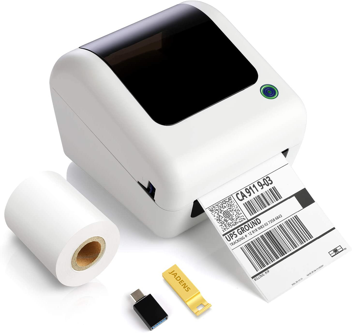 JADENS Bluetooth Thermal Shipping Label Printer – High Speed 4X6 Wireless Label