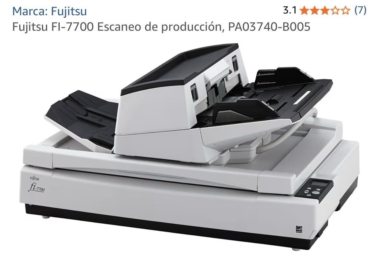 Fujitsu fi-7700 A3 Duplex Flatbed Scanner USB 3.0 600 DPI PA03740-B005
