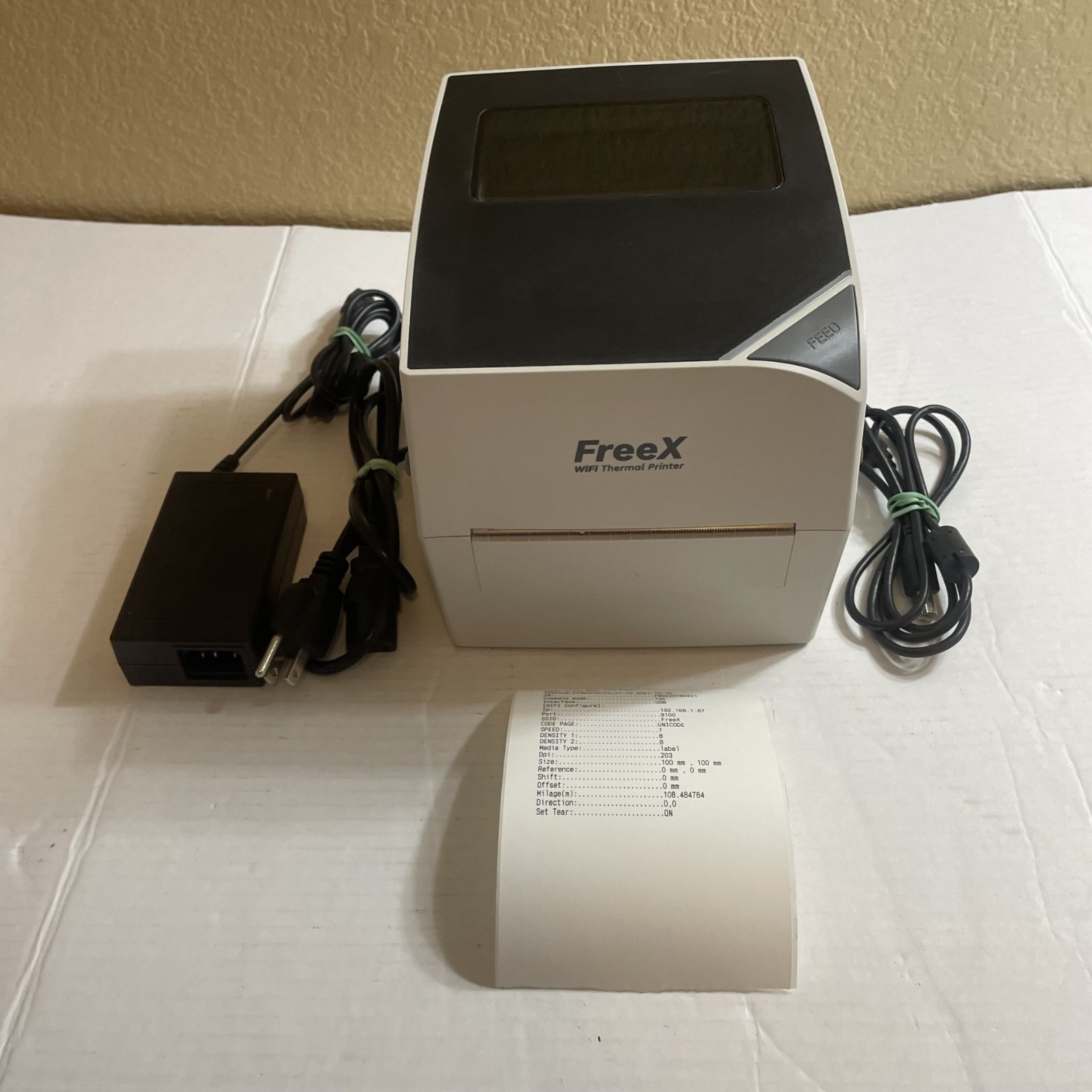 FreeX WiFi SuperRoll USB Or wireless Thermal Printer in Shadow White 4×6