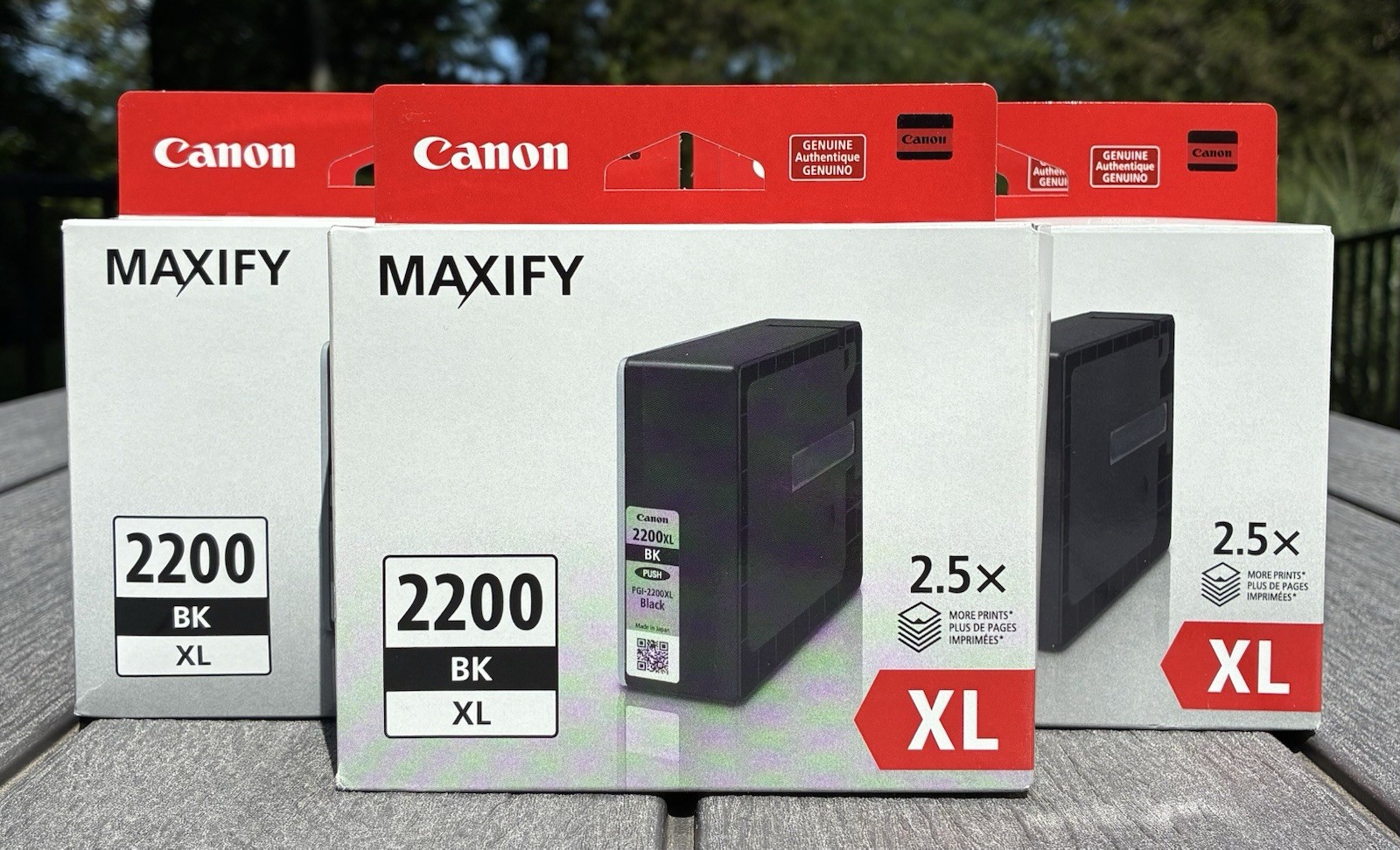 Genuine Canon Maxify PGI-2200XL Black Printer Ink Cartridge 2200 XL (Lot of 5)