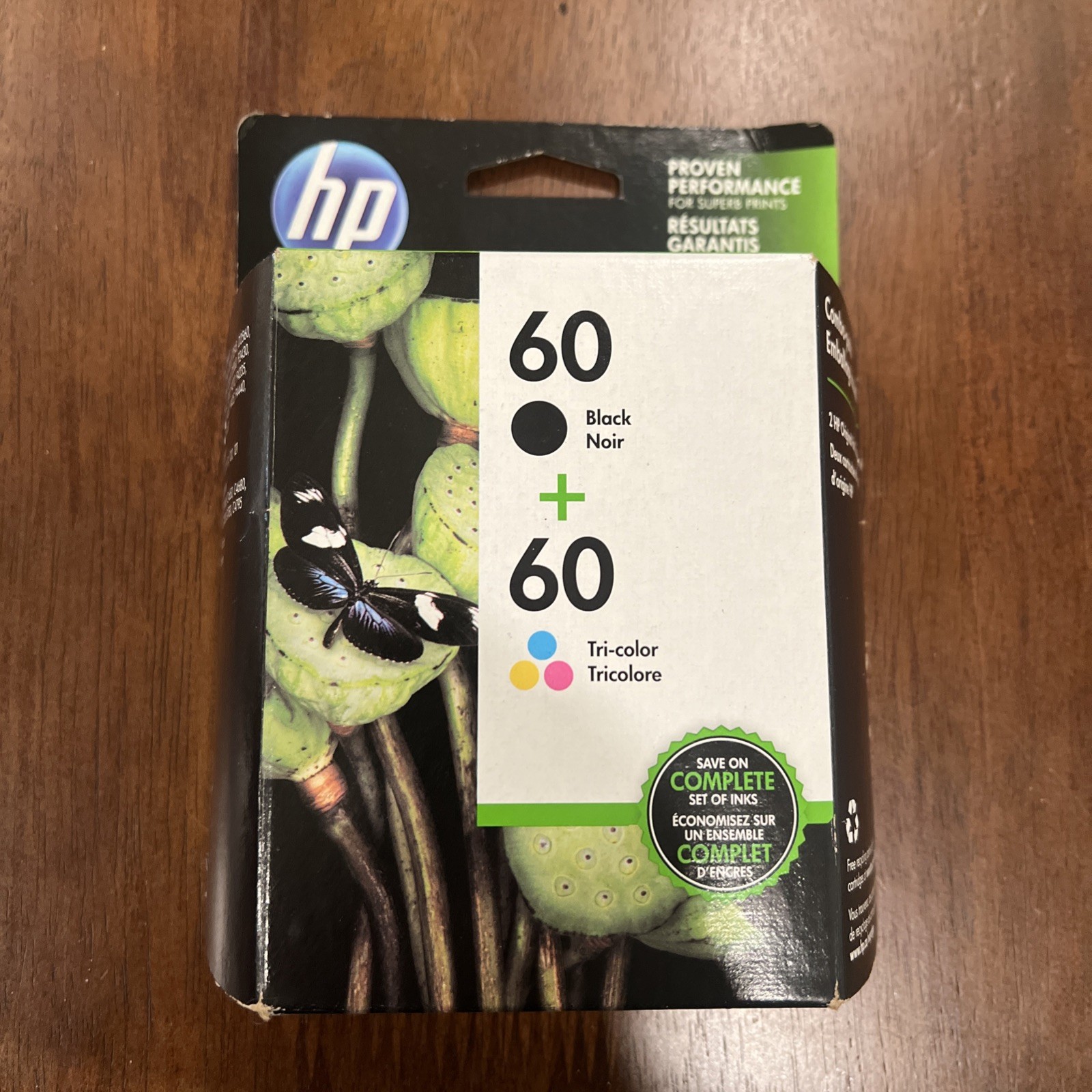 GENUINE HP 60 Black & HP 60 Tri-Color Ink Cartridges Combo Pack APR 2024 – NEW