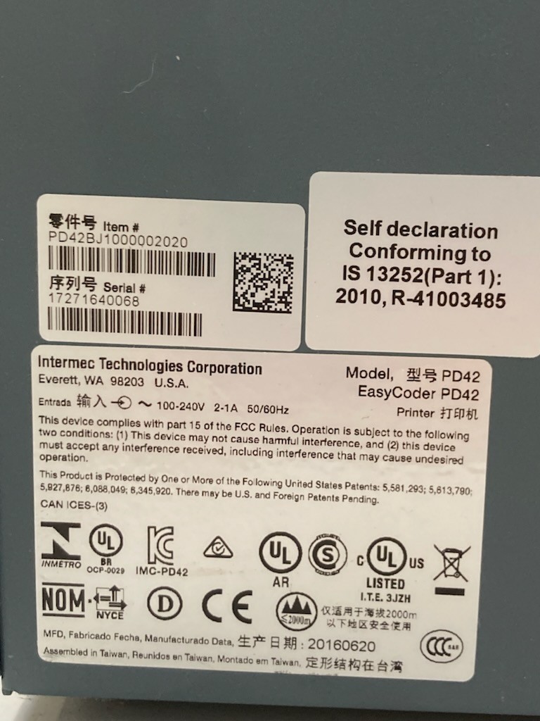 Intermec PD42 Label Thermal Printer