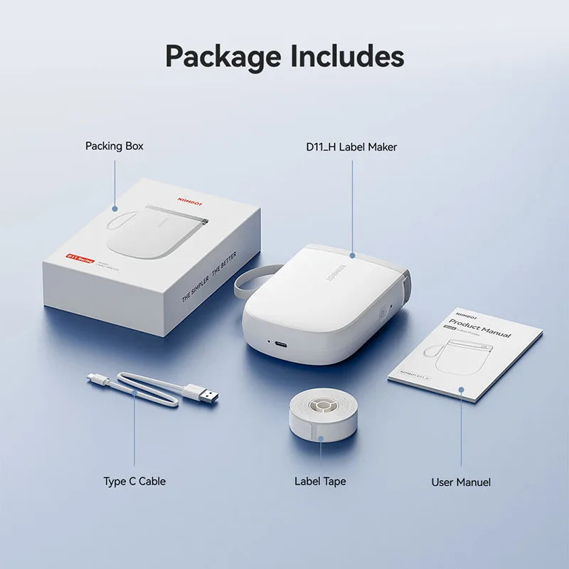 NIIMBOT D11 Mini Portable Label Printer 300DPI Bluetooth Wireless Maker