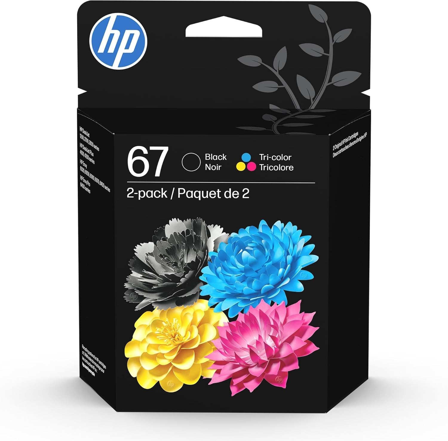 HP 67 Black/Tri-Color Ink Cartridges (2-Pack)
