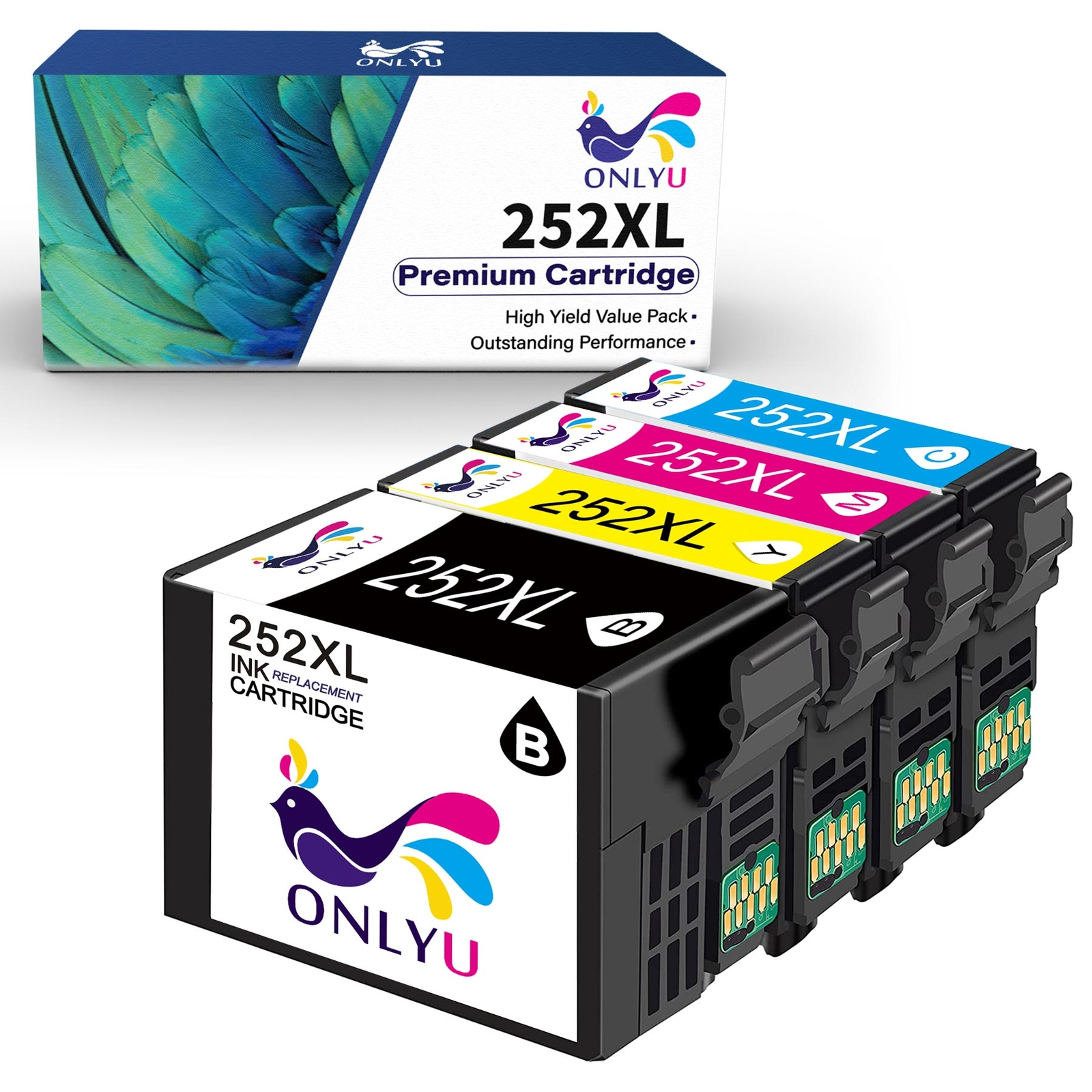 Black Color T252XL Ink Cartridges for Epson 252XL Fits Workforce WF-3620 7110