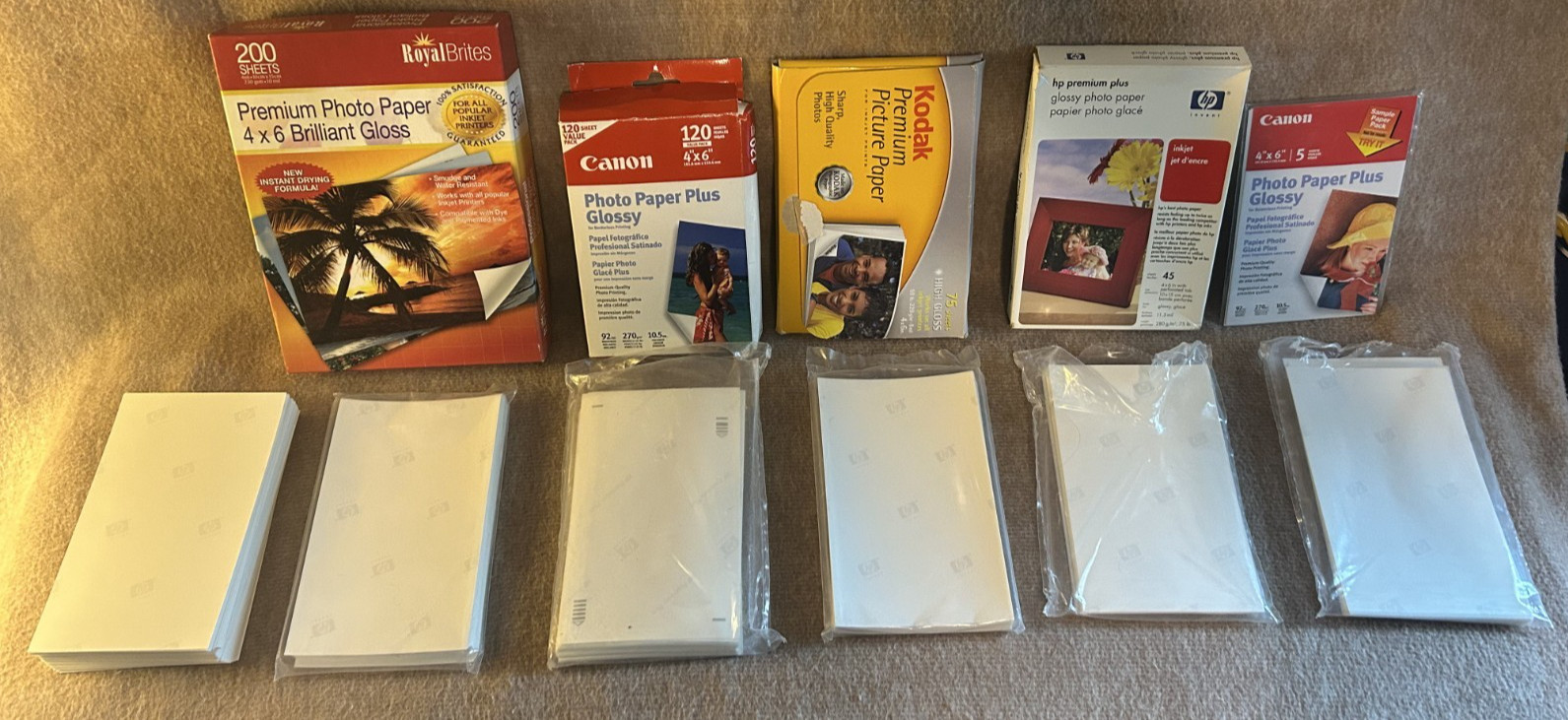 Assorted 4″ x 6″ Photo Paper – Nearly 1000 Sheets! – Mostly HP Brand