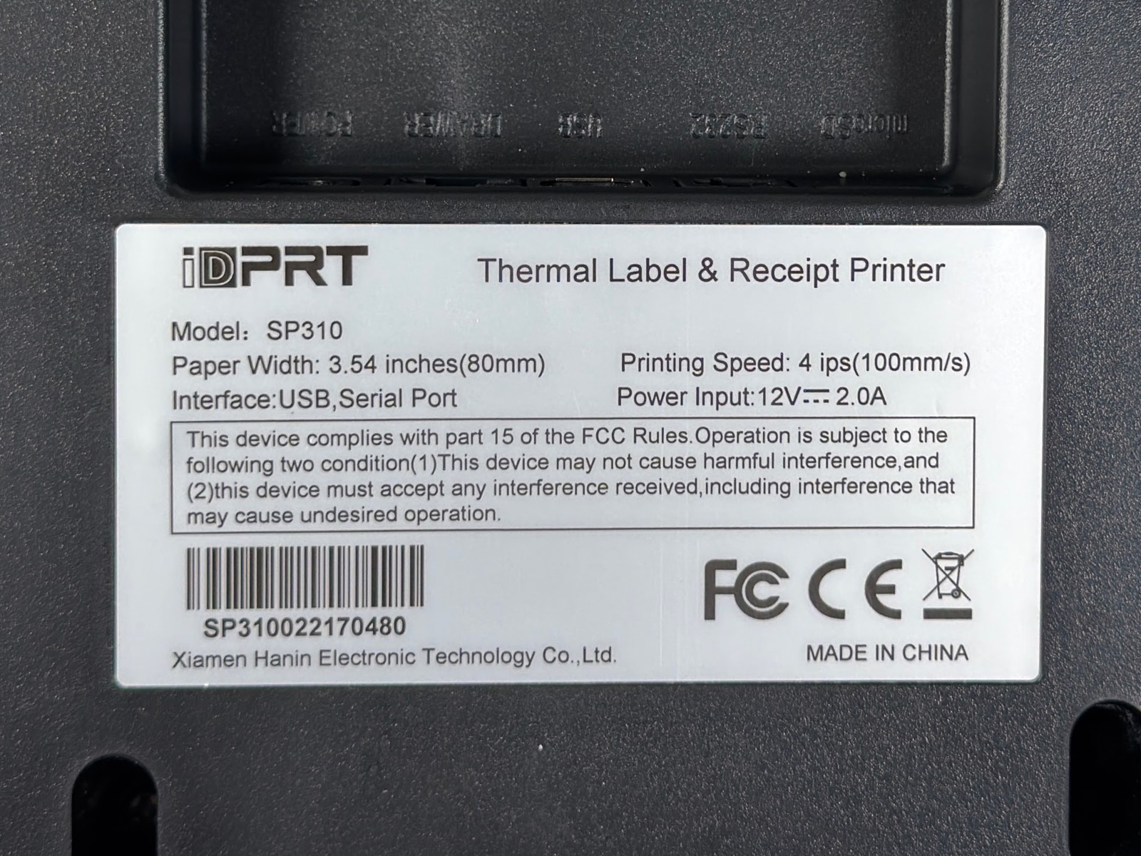 iDPRT SP310 Direct Thermal Label Receipt Printer USB Serial FAST SHIPPING