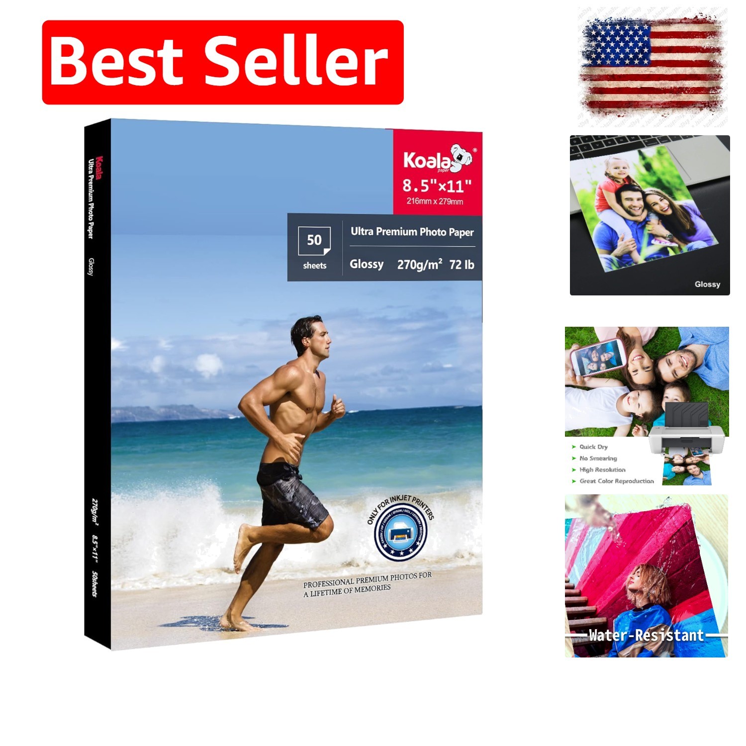 Koala Ultra Photo Paper 8.5×11 In Glossy Photo Printer Paper for Inkjet Prin…
