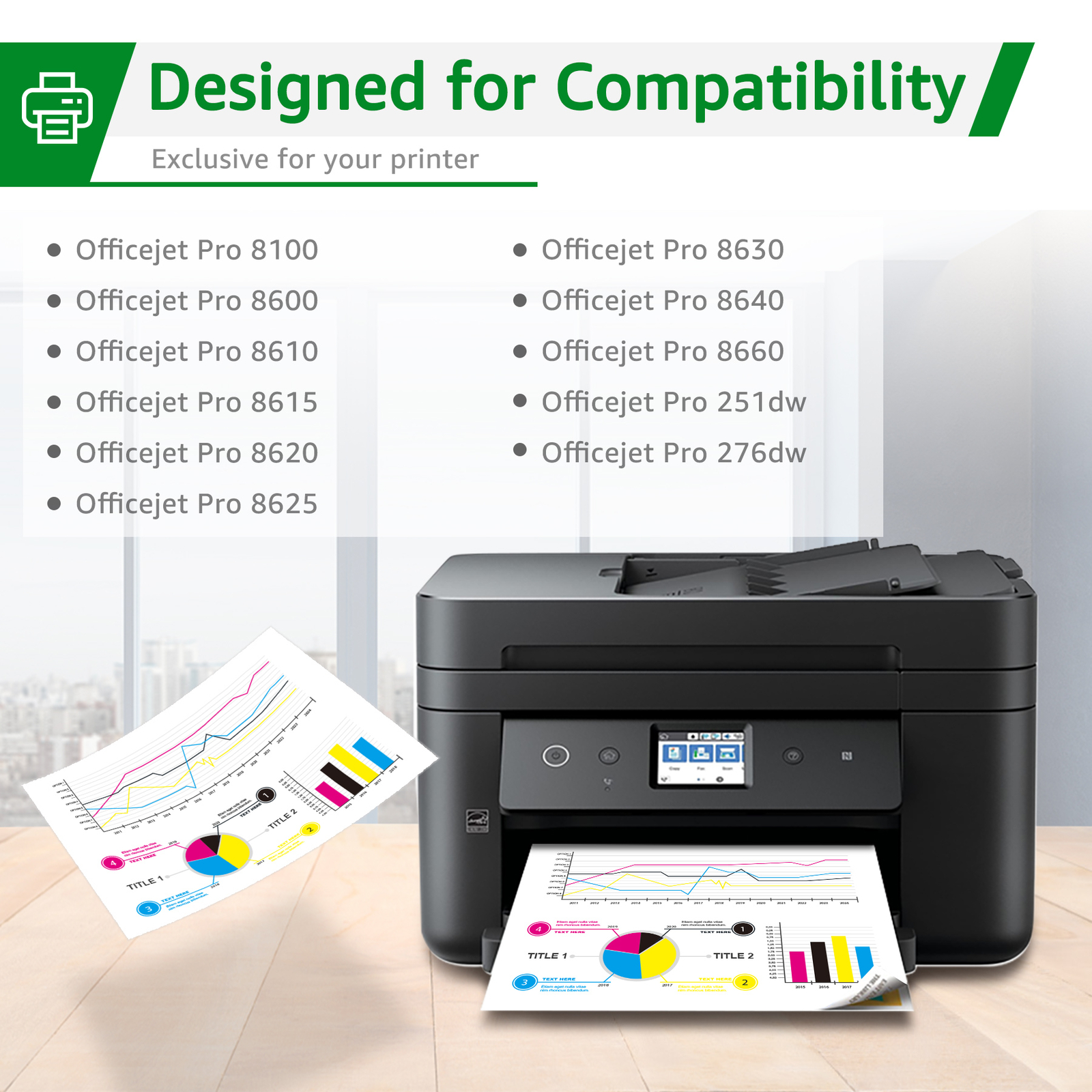 950XL 951XL Ink Cartridges for HP Officejet Pro 8610 8615 8620 8630 8600 Plus