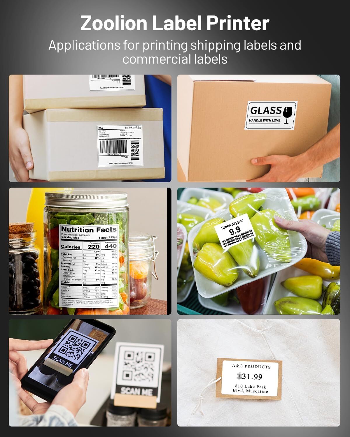 Bluetooth Shipping Label Printer Desktop Address Thermal Printing Packages Lot