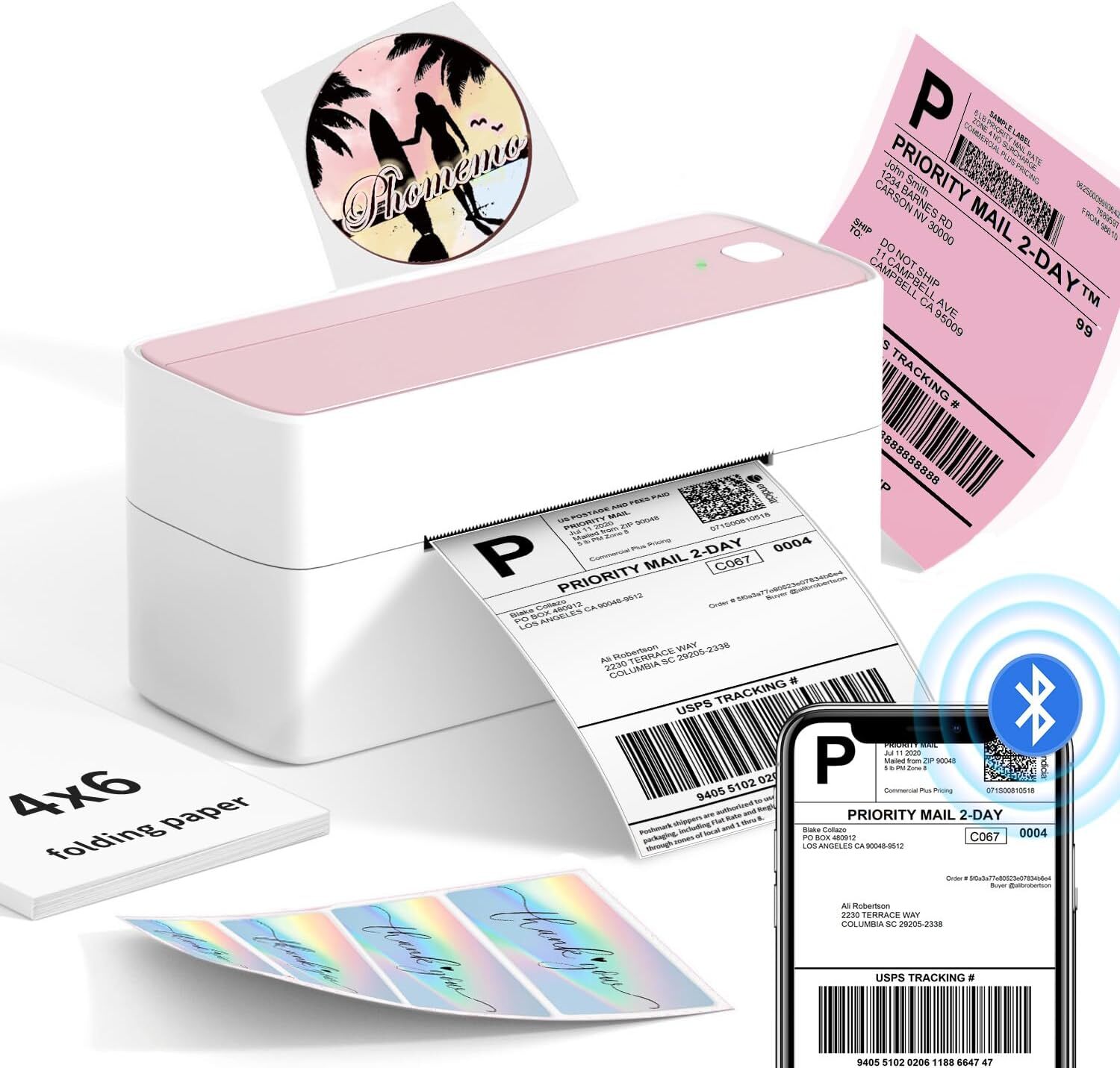 Phomemo Thermal Shipping Label Printer 4×6 Bluetooth Label Maker For Packages