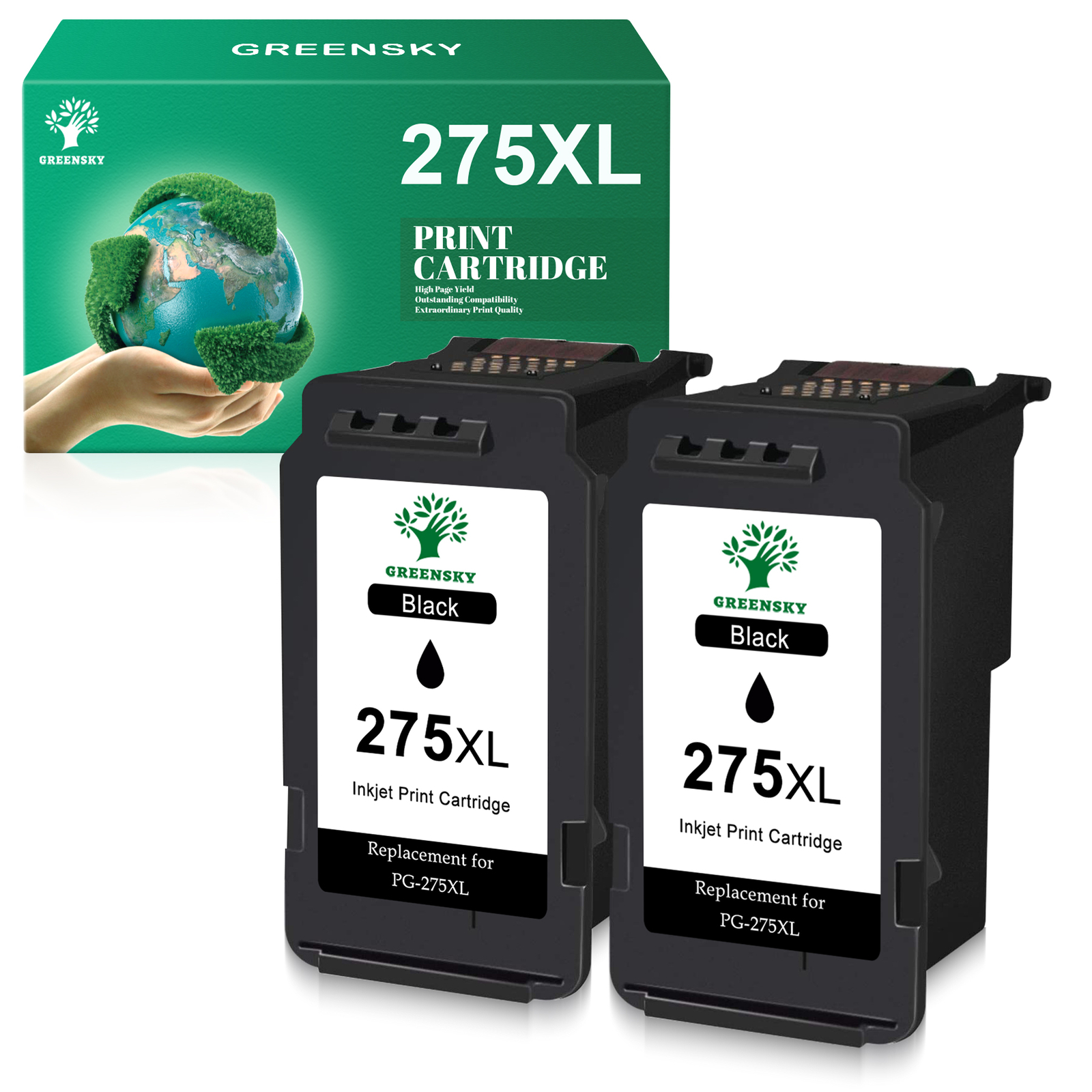 2x PG-275XL Black Ink Cartridge replacement for Canon PIXMA TR4700 TR4720 TR4722
