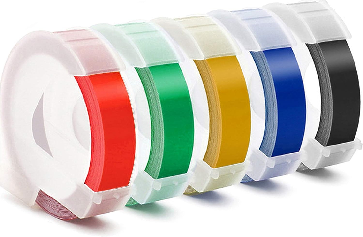 Embossing Label Tape Compatible with Dymo Label Maker,3/8 Inch 9mm 3D Plastic