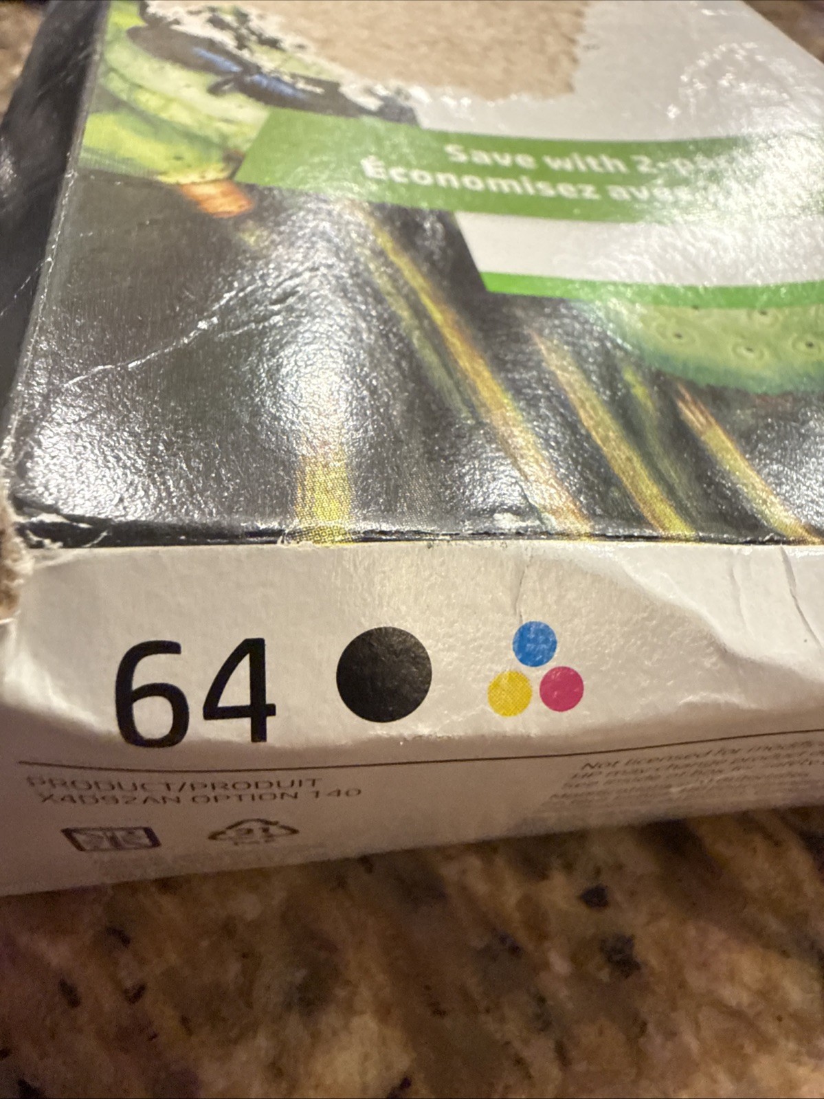 HP 64 Black/64 Tri-Color Cartridge Exp 11/2026