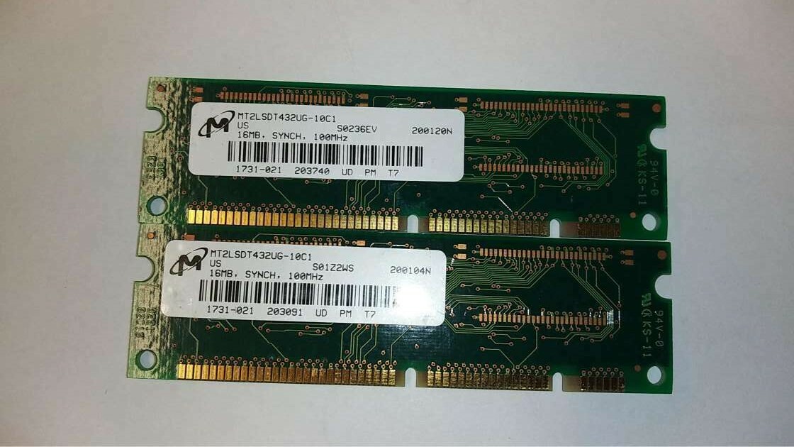 MT2LSDT432UG-10C1 Micron 16MB PC100 100MHz non-ECC Unbuffered CL2 lot of 2
