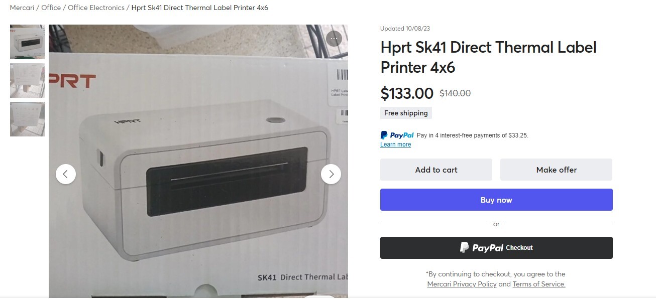 HPRT Direct Thermal Label Printer, 150mm/s High-Speed 4×6 Thermal Printer
