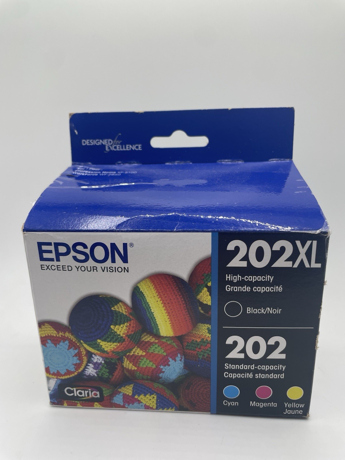 Genuine Epson 202XL Black and 202 Stand Cyan Magenta Yellow Color Ink Cartridges