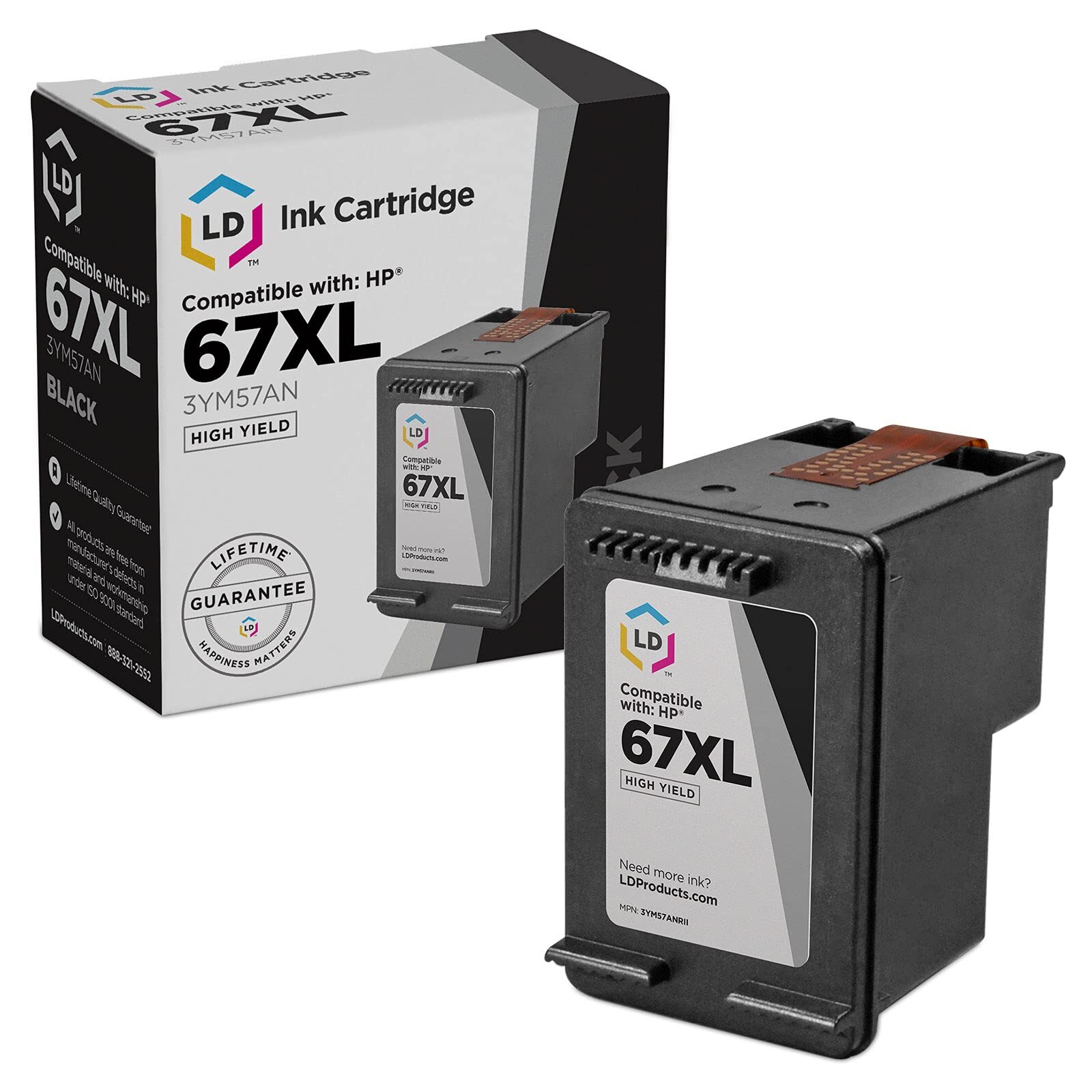 LD Replacement for HP 67XL 3YM57AN Black HY Ink Cartridge DeskJet Envy Series