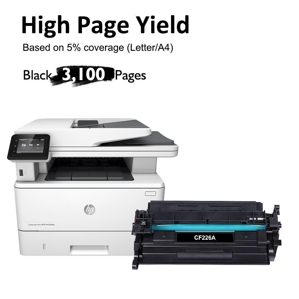 2PK Black 26A CF226A Toner For HP Laserjet Pro MFP M426fdw M426fdn M402n M402dn