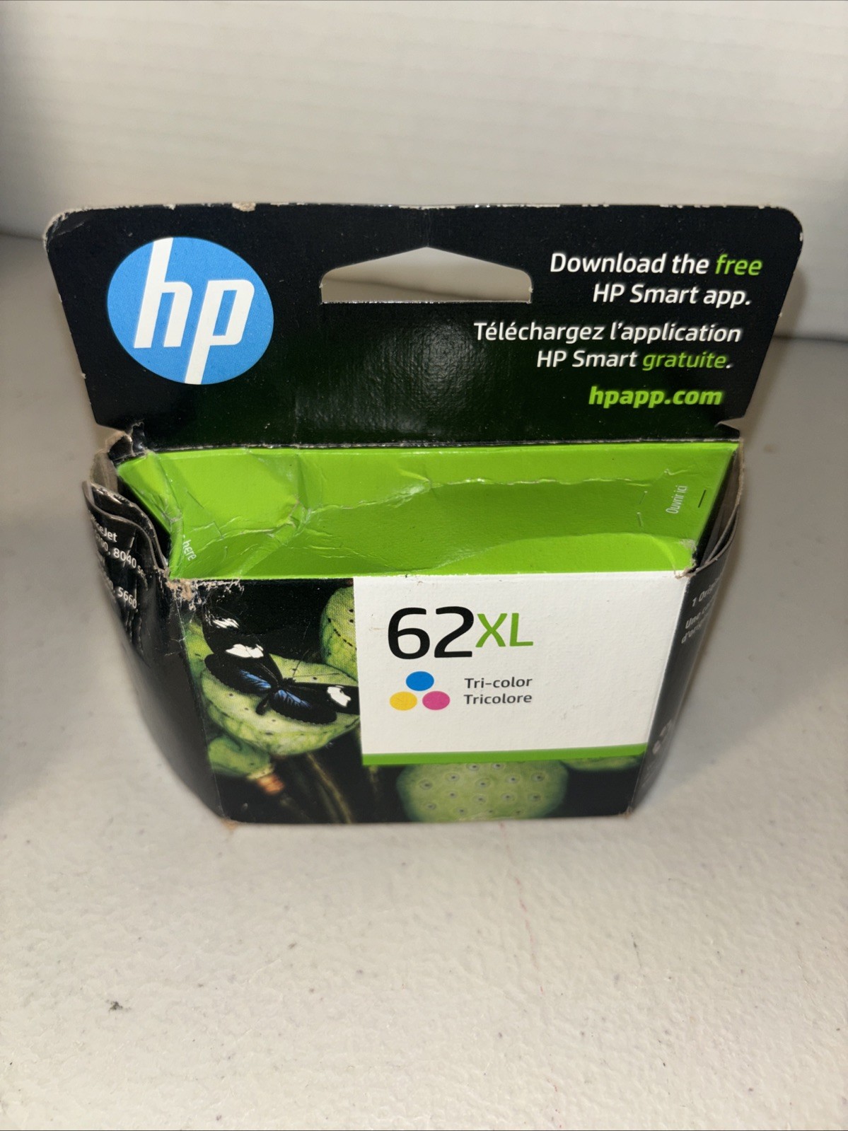 HP C2P05AN 62XL Ink Cartridge & Black 6 C2P07AN 62XL Color Expired July 2023