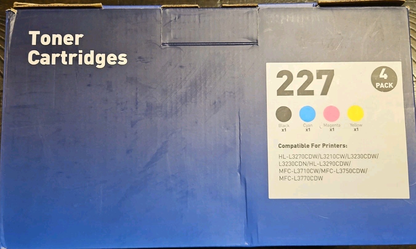 4 Pack TN227 Toner Cartridge TN 227 Compatible With Brother TN223 (BK/C/M/Y)