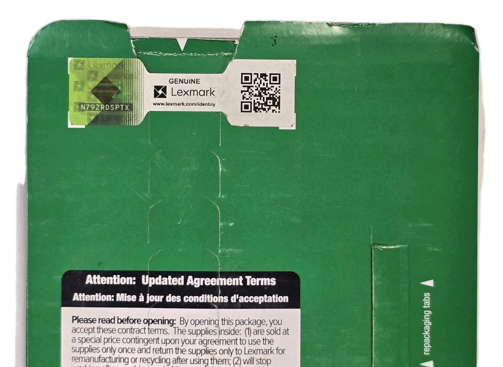 Genuine Lexmark 20N10C0 Cyan Return Program Printer Cartridge