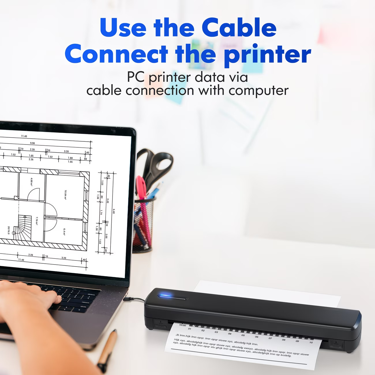 Portable Printer Wireless For Travel, Thermal Printer Inkless, Small Compact Pri