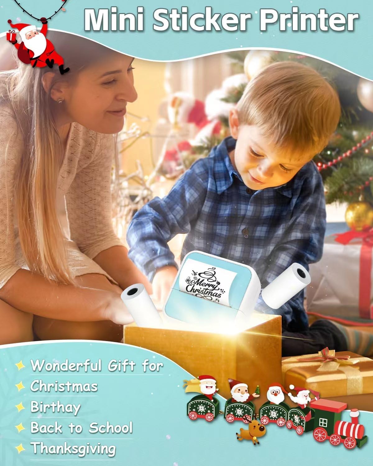300 Dpi Sticker Printer – Mini Bluetooth Printers,S1 Portable Thermal Printer