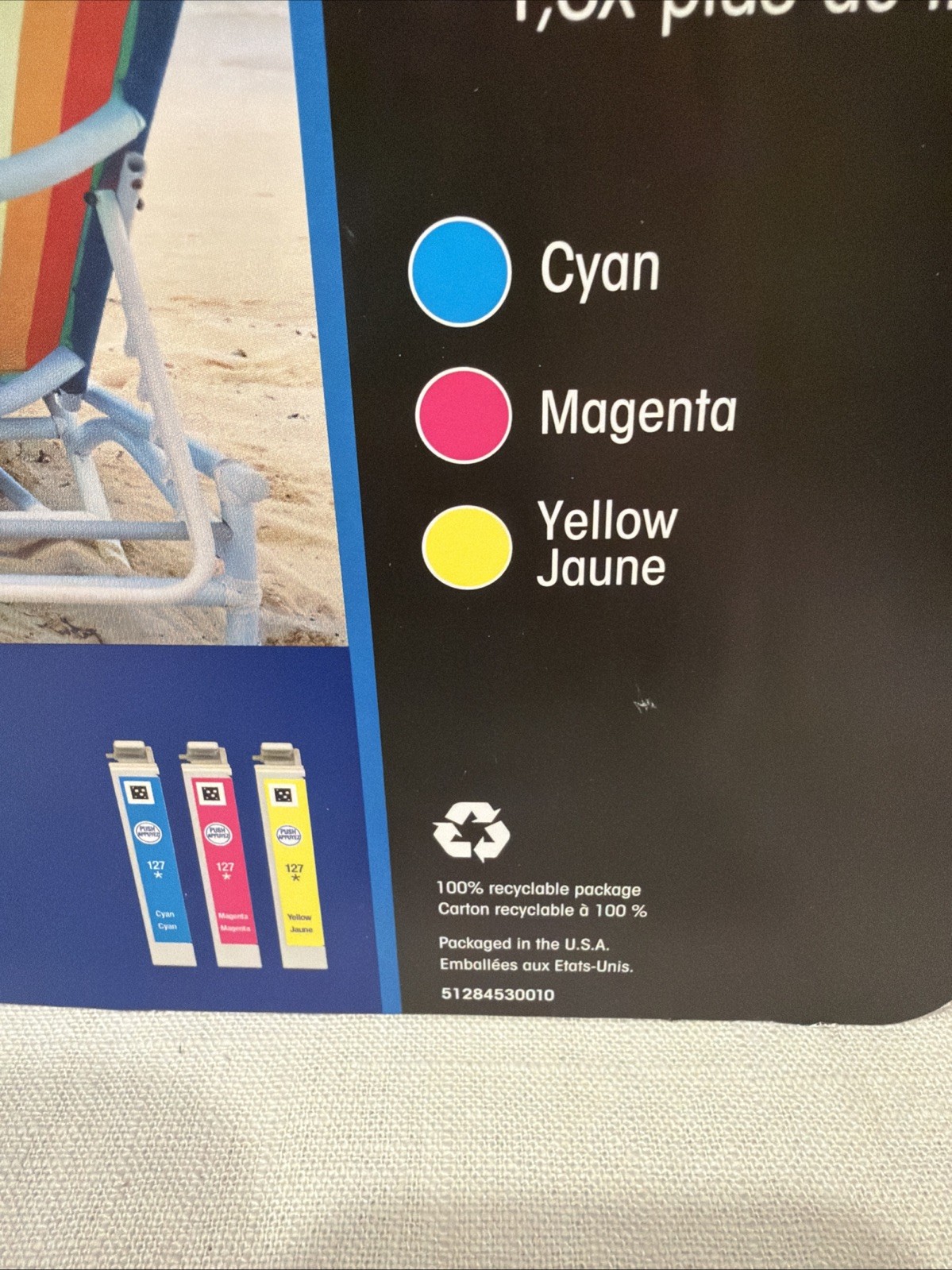 NIB Epson 127 Color Ink Set T127520-SVH OEM, Cyan/Magenta/Yellow ~ Exp 06/2027