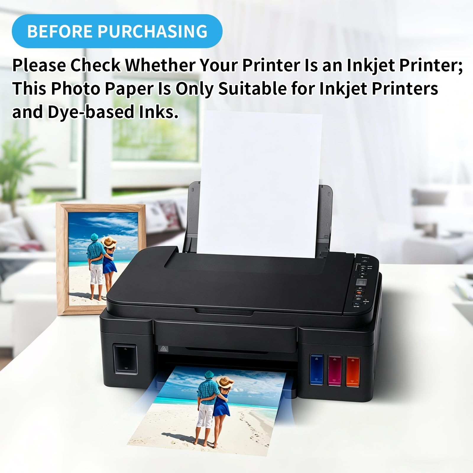 Glossy Photo Paper, Premium 4×6 Photo Paper 200 GSM/54 LB, 100 Sheets for Dye…