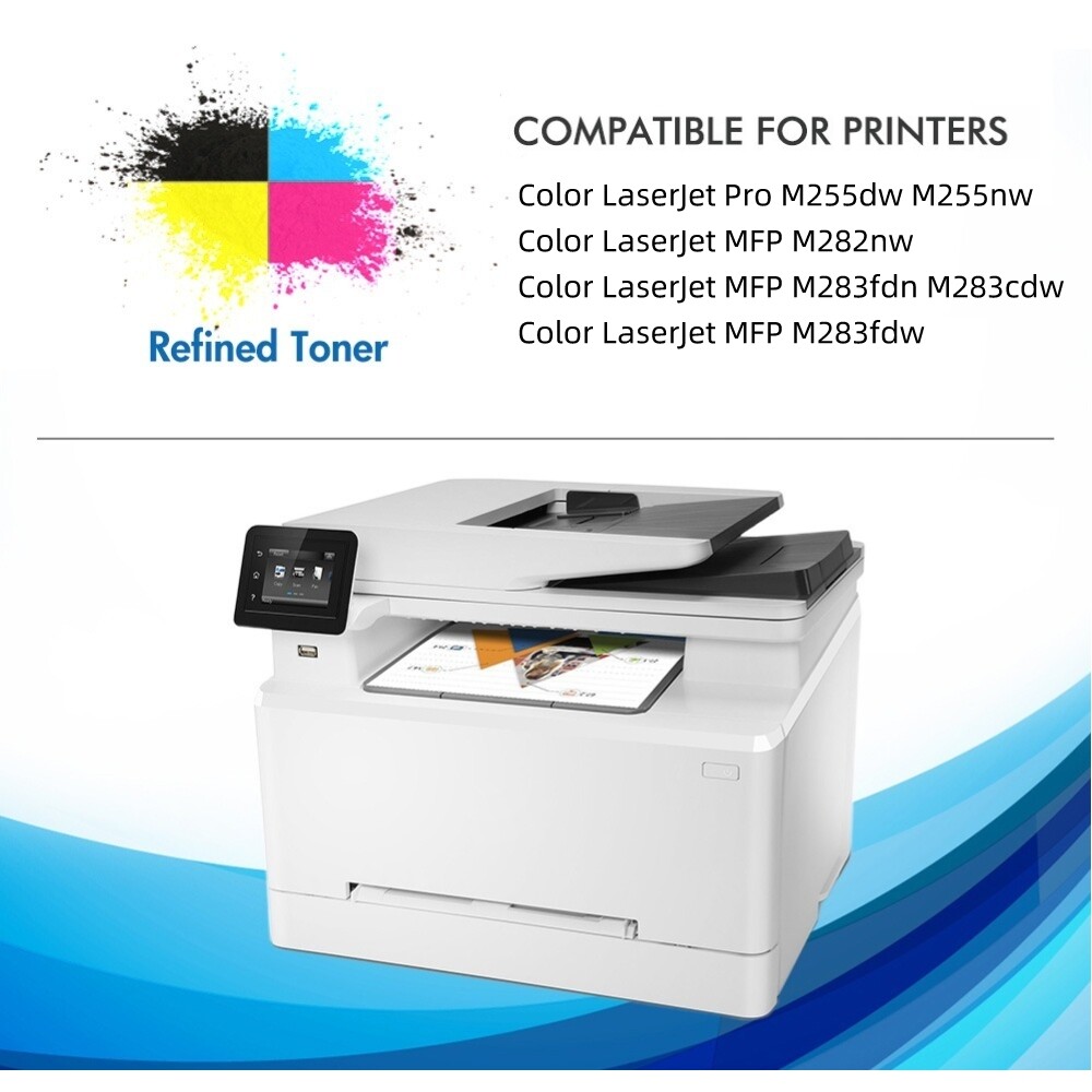 W2110A For HP 206A Toner Color LaserJet MFP M283fdw M283cdw M255dw M282nw NoChip