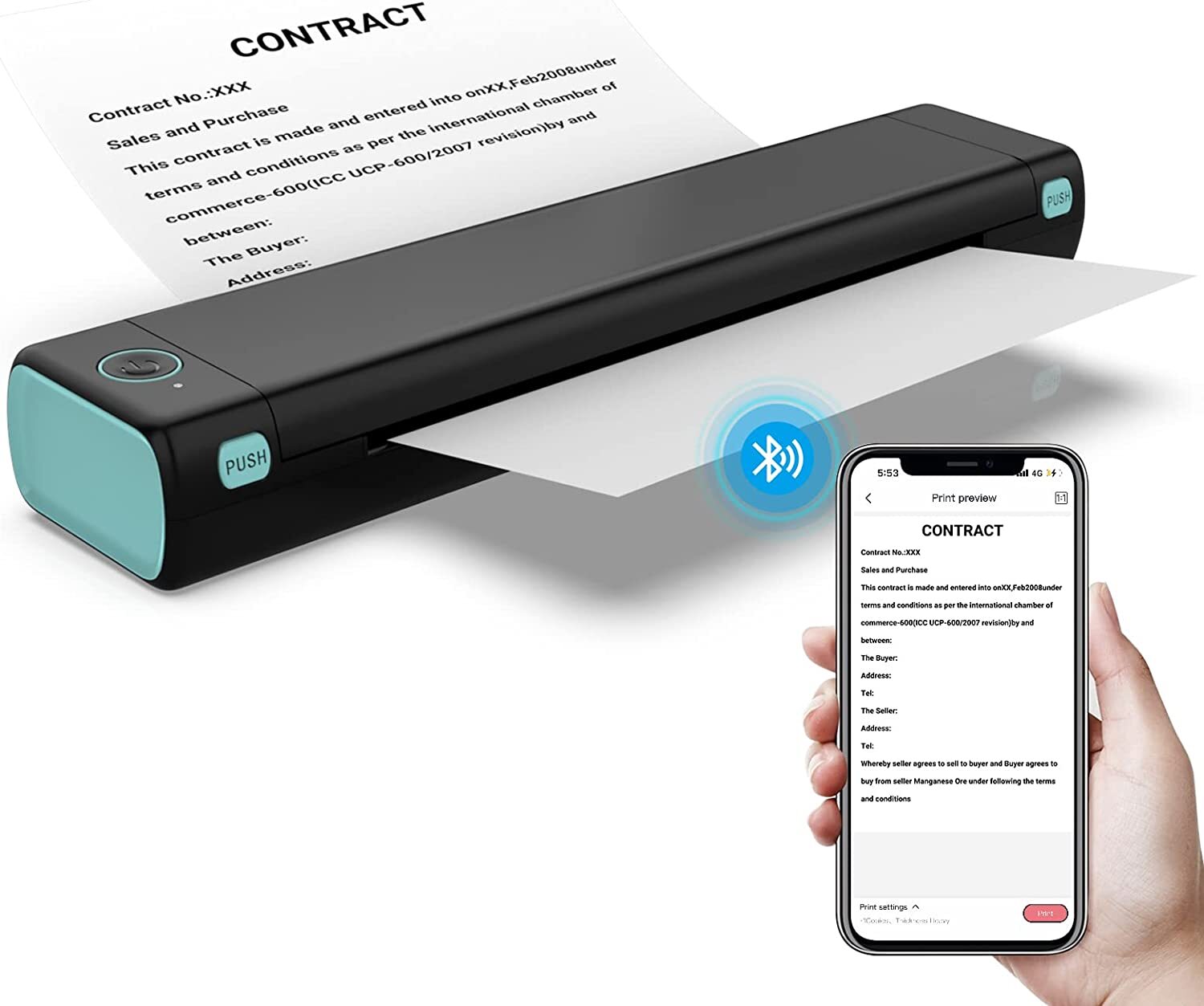 Phomemo M08F A4 Bluetooth Portable Thermal Printer Android iOS Phone&Laptop LOT