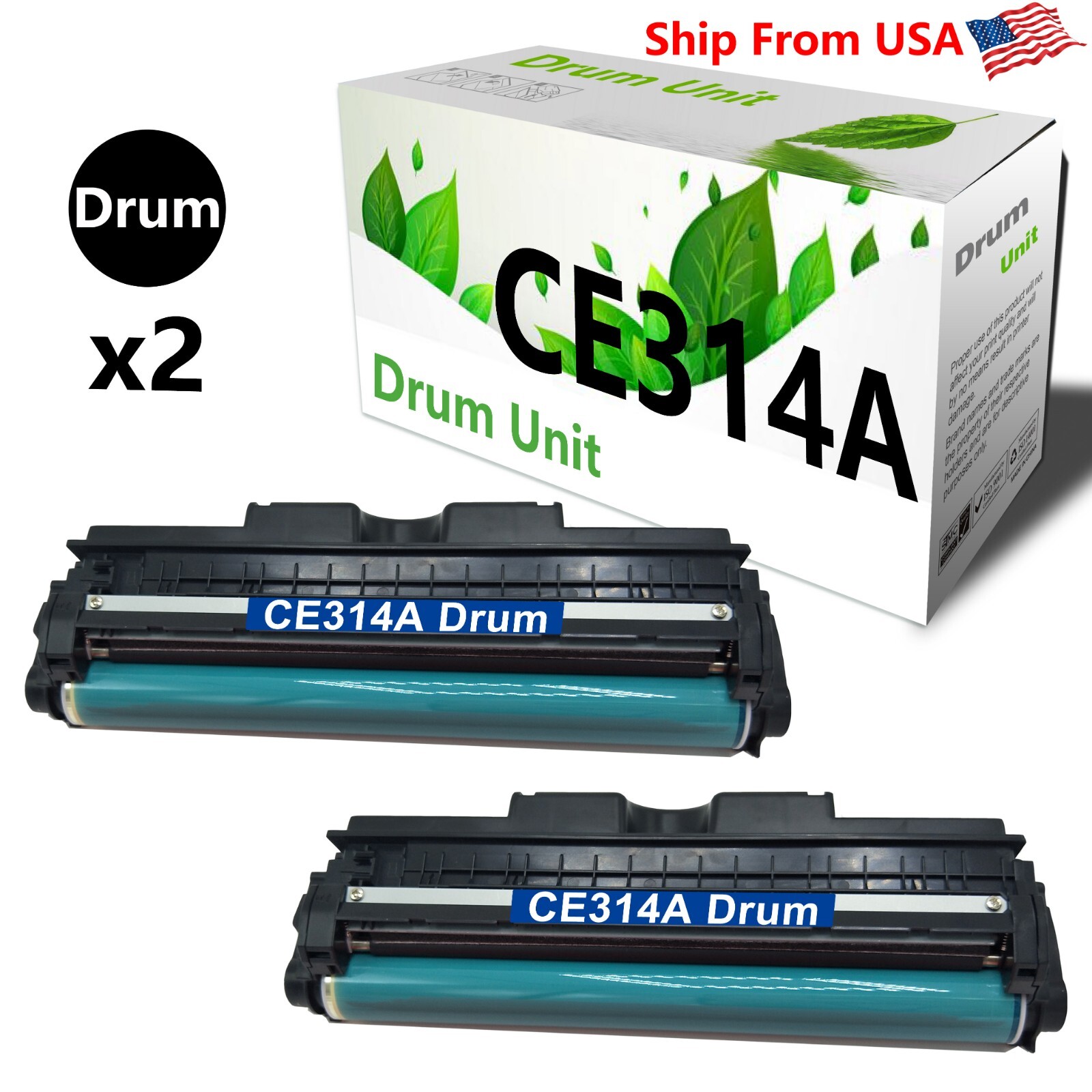 2-Pack CE314A 314A Drum Unit 126A CE314 for MFP M175nw Printer (2 x Drum)
