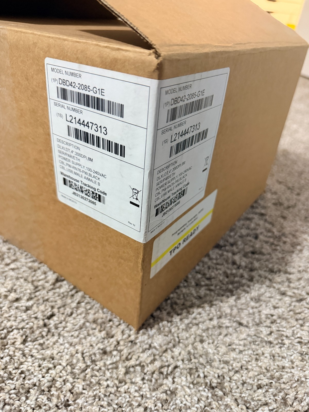 Cognitive DLXI Label Printer, DT, 4.2″, 203DPI, USB/A, Serial, Parallel, US PWR