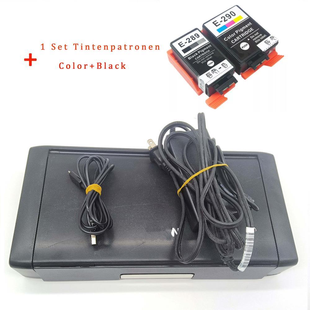 Wifi USB WLAN Mobile Printer+1Set Ink Fits For EPSON Win 10 11 For iPhone