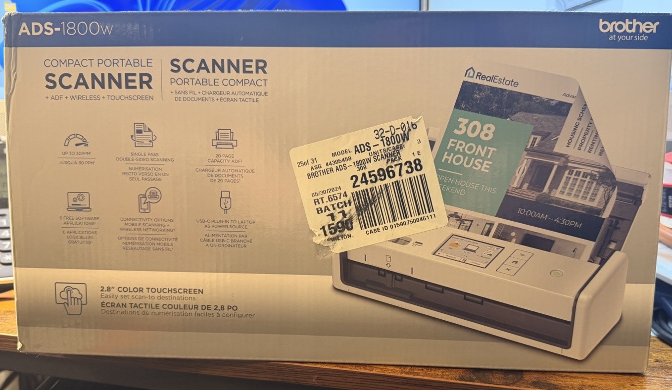 Genuine Brother ADS-1800W Wireless Compact Portable Scanner Brand New Sealed
