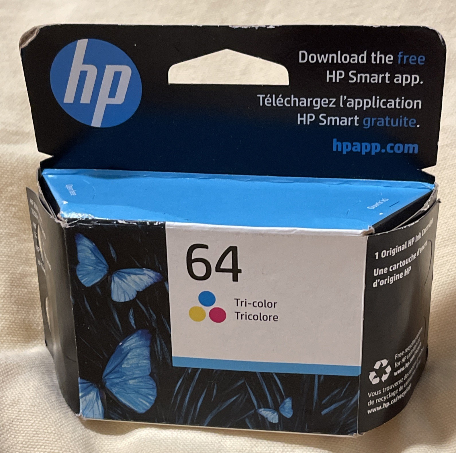 HP 64 N9J89AN Tri-color Ink Cartridge Expired April 2025 Envy Inspire Photo New